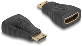 DELOCK αντάπτορας HDMI σε HDMI mini 65244, gold plated, μαύρος