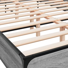 vidaXL Πλαίσιο Κρεβατιού Γκρι Sonoma 160x200 εκ. Επεξ. Ξύλο &amp; Μέταλλο