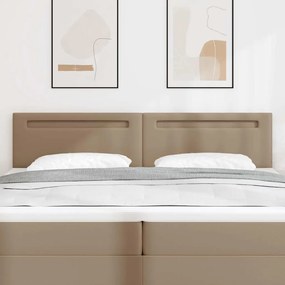 vidaXL LED κεφαλάρι Καπουτσίνο 200 cm Τεχνητό Δέρμα