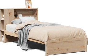 vidaXL Κρεβάτι Βιβλιοθήκη Χωρίς Στρώμα 75x190 εκ Μασίφ Ξύλο Πεύκο