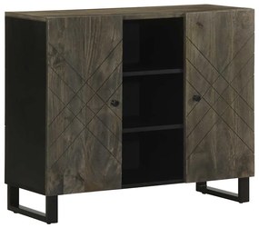 Σκευοθήκη μαύρο 90x33x75 cm μασίφ ξύλο Μάνγκο 4017712