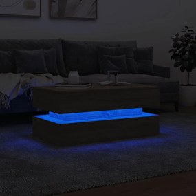 Τραπεζάκι Σαλονιού με LED Sonoma Δρυς 90 x 50 x 40 εκ. - Καφέ