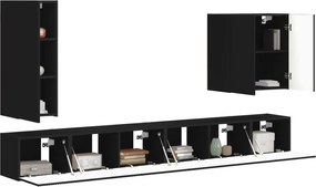 vidaXL Επιτοίχιο 6 pcs Μαύρο