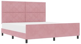 vidaXL Κρεβάτι Ροζ 180x200 εκ. Βελούδο