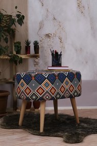 Stewehome πολυλειτουργικό άνετο οβάλ πουφ με πόδια από γιούργκεν 35x55 cm