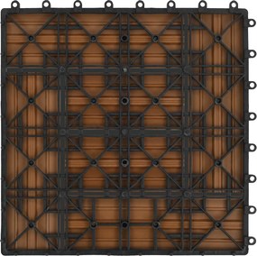 vidaXL Πλάκα Κατασκευής 22 pcs Ξύλο teak 30 x 30 cm WPC