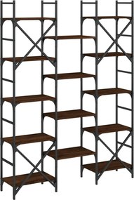 vidaXL Βιβλιοθήκη Καφέ Δρυς 127,5x28,5x172,5 εκ. Επεξεργασμένο Ξύλο