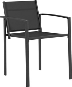 vidaXL Σετ Εξωτερικών Επίπλων 9 pcs Μαύρο και Ανθρακί Textilene