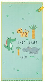 Πετσέτα Θαλάσσης Παιδική Funny Safari Green-Multi Nima Beach 70x140cm Microfiber