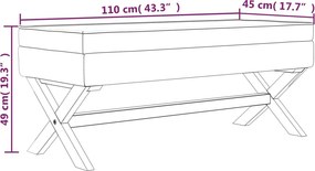 vidaXL Πάγκος Αποθήκευσης 110 x 45 x 49 εκ. Λινός