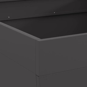 vidaXL Τζάκι Τετράγωνο Μαύρο 80x80x43 εκ. Ατσάλι