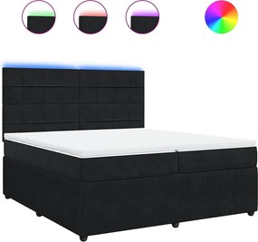 vidaXL Κρεβάτι Boxspring με Στρώμα Μαύρο 200x200 εκ. Βελούδινο