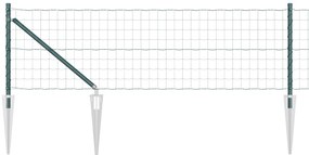 vidaXL Ευρωπαϊκός Φράχτης με 7 Στήλες Σπικ 0.4x10 μ Γαλβανισμένο Ατσάλι Πράσινο