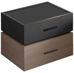 Κομοδίνο Sonlen pakoworld mdf σε sonoma-ανθρακί απόχρωση 60x40x44.5εκ