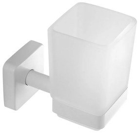 Ποτηροθήκη Quattro 450166 7x11x10cm White Mat Karag Ανοξ.Ατσάλι,Γυαλί