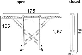 Απλώστρα Airone ARiT - 175x67x105cm - Φυσικό