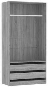 Ντουλάπα Γκρι Sonoma 100x50x200 εκ. από Επεξεργασμένο Ξύλο - Γκρι