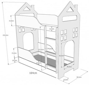 Παιδική Κουκέτα  με Συρτάρι  House II White  80x180cm  BC50020 BabyCute (Δώρο τα Στρώματα)