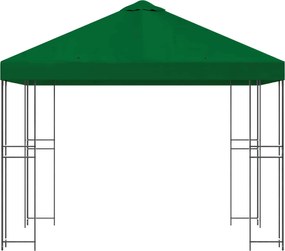 vidaXL Κιόσκι 3 x 3 m Πράσινο Πολυεστέρας και Χάλυβας 190 gsm