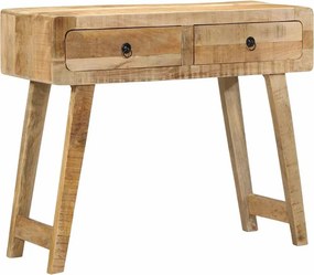vidaXL Τραπέζι κονσόλας 90x32x75 cm από μασίφ ξύλο Rough Mango