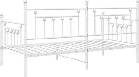 vidaXL Σκελετός κρεβατιού ημέρας Λευκό 100 x 190 cm Ατσάλι