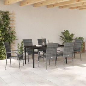 vidaXL Σετ κηπουρικής 7 τεμαχίων  σε γκρι πολυροτάν