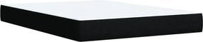 vidaXL Κρεβάτι Boxspring με Στρώμα Μαύρο 140x190 εκ. Υφασμάτινο