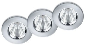 Σποτ Χωνευτό Zagros (Σετ 3Τμχ) 650710306 Φ8x5cm Dim 3xLed 345Lm 5,5W 3000K Chrome Trio Lighting Round