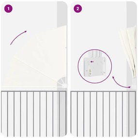 vidaXL Αδιάφανο σκίαστρο μπαλκονιού Κρεμ 160 x 160 cm ύφασμα