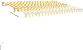 vidaXL Χειροκίνητη τέντα με ηλιακό LED 3 x 2,5 m