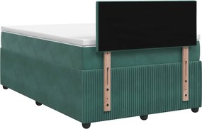 vidaXL Κρεβάτι box spring με στρώμα Σκούρο Πράσινο 120 x 200 cm