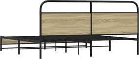 vidaXL Σκελετός Κρεβ. Χωρίς Στρώμα Sonoma Δρυς 193x203 εκ. Μεταλλικό