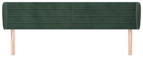 Κεφαλάρι με Πτερύγια Σκούρο Πράσινο 163x23x78/88 εκ. Βελούδινο - Πράσινο