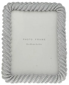 Κορνίζα Polyester Με Μπίλιες Ασημί-Λευκή 15x20εκ. Zen Collection 25.21.51512