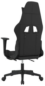 vidaXL Καρέκλα Μασάζ Gaming Μαύρη & Taupe Υφασμάτινη με Υποπόδιο
