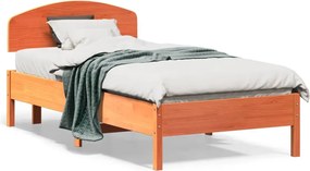 vidaXL Σκελετός Κρεβ. Χωρίς Στρώμα Καφέ Κεριού 75x190 εκ Μασίφ Πεύκο