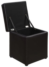 Σκαμπό CUBE με Αποθηκευτικό χώρο και PU Καφέ 36,5x36,5x36Υ εκ. 36.5x36.5x36 εκ.