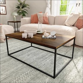 Τραπέζι σαλονιού &quot;SQUARE&quot; σε καρυδί/μαύρο χρώμα 100x60x42