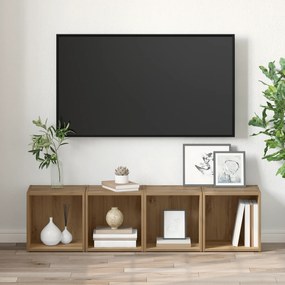 vidaXL Ντουλάπι TV 2 pcs Καφέ 37 x 35 x 37 εκ Επεξεργασμένο ξύλο