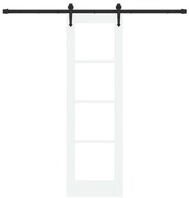 vidaXL Ολισθητή Πόρτα Λευκό 61 x 198.5 εκ. Ξύλο και μέταλλο