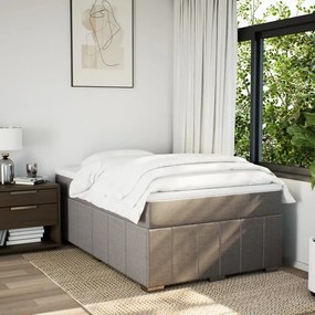 vidaXL Κρεβάτι Boxspring με Στρώμα Taupe 120x190 εκ. Υφασμάτινο