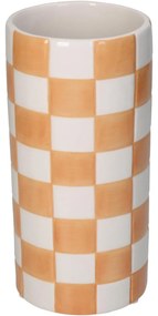 Βάζο ArteLibre Σκακιέρα Πορτοκαλί Δολομίτης 10.2x10.2x20.3cm - ART-05150173
