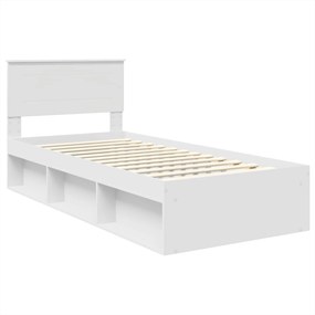 vidaXL Σκελετός Κρεβατιού Λευκό 90 x 190 cm Επεξεργασμένο ξύλο