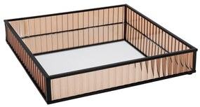 Δίσκος Με Καθρέπτη 89397 25x25cm Honey Μέταλλο,Γυαλί