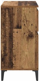 vidaXL Πλαϊνό γραφείο με συρτάρι Παλιό Ξύλο 60 x 35 x 70 cm