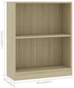 Βιβλιοθήκη Sonoma Δρυς 60 x 24 x 76 εκ. Επεξεργασμένο Ξύλο - Καφέ