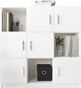 Βιβλιοθήκη Vo7-W 119,9x37,6x121,6εκ - Χρώμα Λευκό