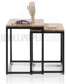 Σετ Τραπεζάκια Σαλονιού Καφέ 50x40x50