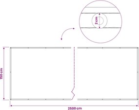vidaXL Αδιάφανο σκίαστρο μπαλκονιού 1,5 x 25 m Ύφασμα με επικάλυψη PU
