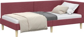 vidaXL Κρεβάτι Γωνίας Κόκκινο 100 x 200 cm Ύφασμα